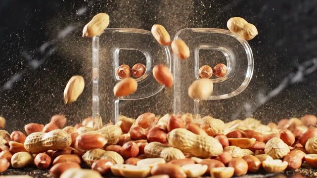 Peanuts, PP Logo Nutty Delight! Creative Food Photography with Falling Kernels and Shells