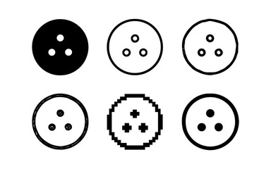 Set of different button designs in minimal black and white style