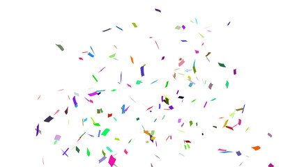 Shot of confetti crackers party popper blast on a transparent background, celebration and fun decorations, isolated on transparent, colorful confetti explosion, streamers, clipart for Carnival