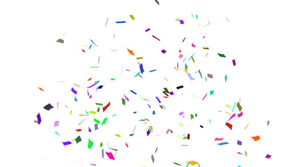 Shot of confetti crackers party popper blast on a transparent background, celebration and fun decorations, isolated on transparent, colorful confetti explosion, streamers, clipart for Carnival