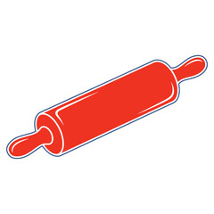 Red rolling pin illustration for baking and cooking projects vector graphic for culinary designs and kitchen themes