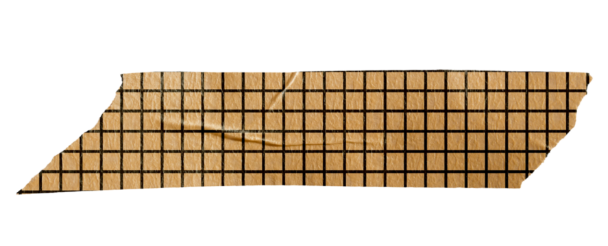 Ripped torn paper adhesive grid pattern washi tape on transparent background - Powered by Adobe