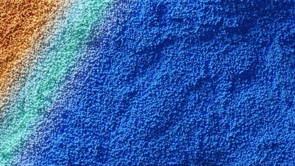 細かい粒子で構成された砂浜に残る波の紋