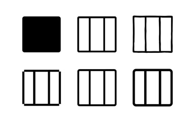 Minimalist square grid variations in black and white