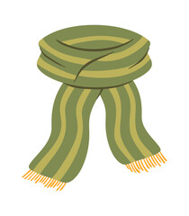 Green winter scarf stripes pattern