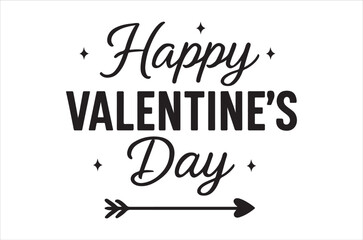 Happy valentine s day lettering with arrow and sparkling details design