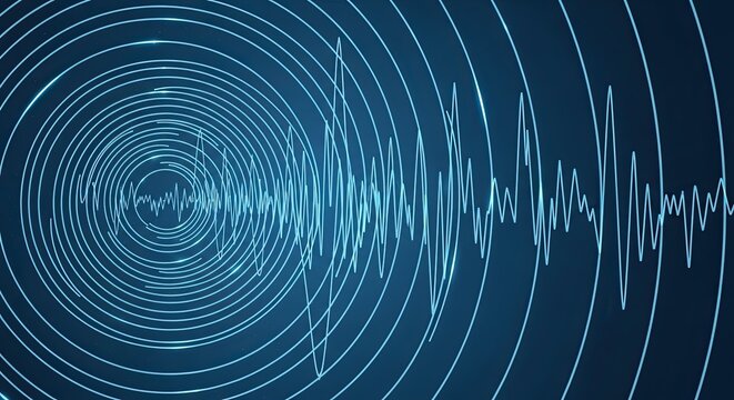 Abstract sound wave design with concentric circles for technology, science, or music projects - ideal for dynamic backgrounds and visual representations