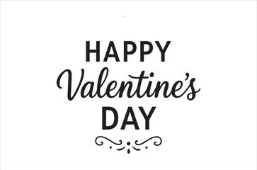 A simple black and white graphic displaying a valentine s day greeting