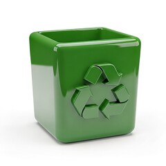 Green Recycling Bin Symbolizing Environmental Responsibility and Waste Management.