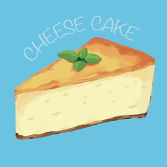 Hand drawn cheesecake food illustration