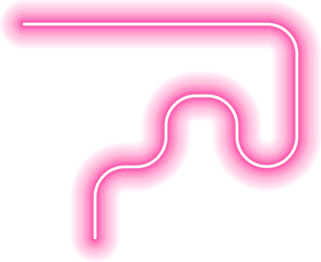Neon line forms wave rhythm structured inside squared layout.