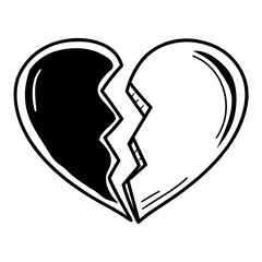 Broken Heart Rejoined Continuous Line Art | Minimalist Romantic Outline Vector for Love and Valentine Designs
