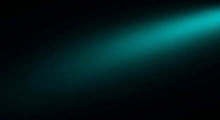 Obraz premium Abstract Teal Light Beam on Black Background.