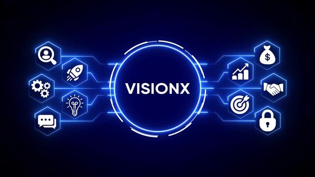 Futuristic Neon Hexagon Network Connection Digital Abstract Background Glowing Blue Lines Data Flow Technology Concept Circuit Board Structure Communication System Interface Science Fiction