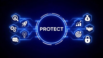 Futuristic neon hexagon network connection abstract background glowing blue lines digital data transfer technology concept circuit board pattern dark blue backdrop - Powered by Adobe