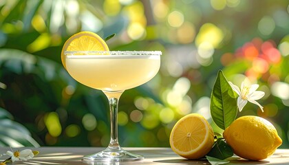 Refreshing Citrus Cocktail in a Martini Glass.