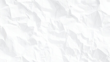 Crumpled white paper texture with intricate folds and creases background Vector, illustration