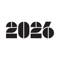 Bold black 2026 numbers in a modern geometric font