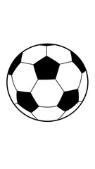 Obraz premium Black and white soccer ball with a classic pattern of pentagons and hexagons, centered on a white background