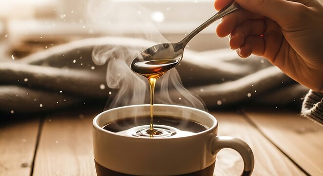 pouring coffee into a cup - Powered by Adobe