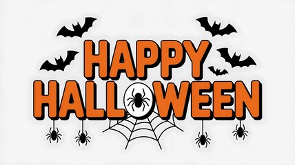 Spooky Halloween party poster featuring a scary dark night illustration with a happy pumpkin, bat, and moon vector design