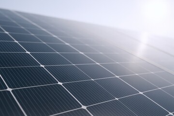 Close-Up Solar Panel Array: Sustainable Energy, Renewable Power Generation, and Clean Electricity Solutions