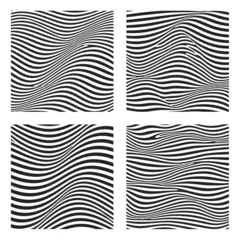 Abstract striped patterns collection with optical illusion effect for creative background design © kiemie