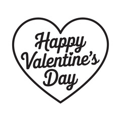 Happy valentine s day heart with script font