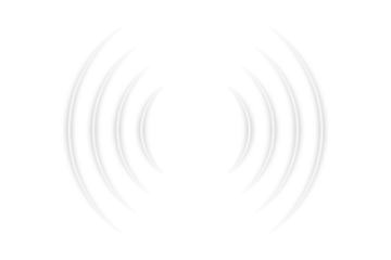 White glowing signal waves or sound wave with ripple motion and dynamic curved lines creating a radiant pulse vortex effect and audio visualization on transparent background