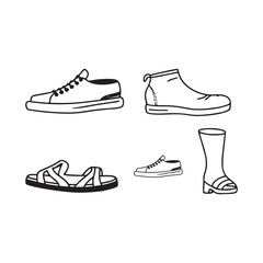 Collection of Hand-Drawn Footwear Illustrations