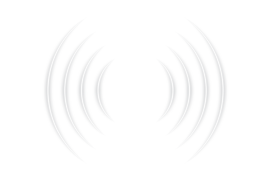 White glowing signal waves or sound wave with ripple motion and dynamic curved lines creating a radiant pulse vortex effect and audio visualization on transparent background