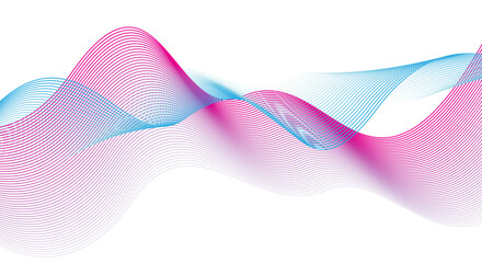 Illustration of red and blue wavy lines on a white background