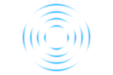 Blue glowing signal waves or sound wave with ripple motion and dynamic curved lines creating a radiant pulse vortex effect and audio visualization on transparent background