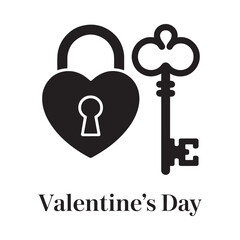 Heart shaped lock and key symbolizing love and valentine s day