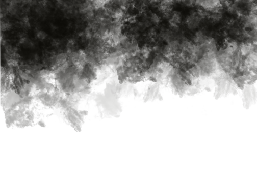 Black ink splat and splash abstract texture with dark storm clouds and white fog motion backgroundBlack ink splash and smoke clouds on white backdrop abstract nature texture motion