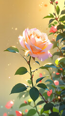 roses, garden bloom, sunny day, blue sky, floral design