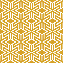 Geometric Seamless Pattern Abstract Yellow Line Tile Vector