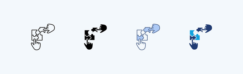 Team Building Multiple Icon Illustration Vector