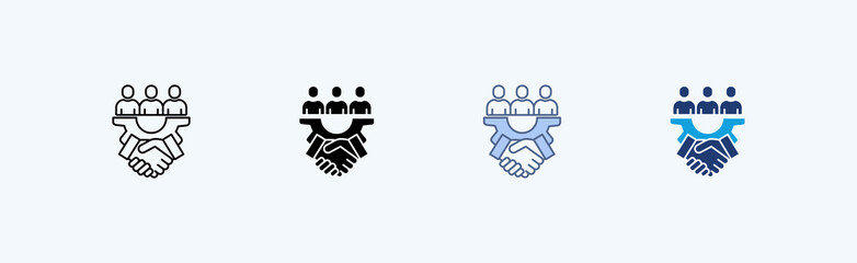 Workplace Relationship Multiple Icon Illustration Vector