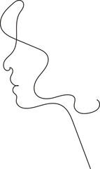 Minimal continuous line profile face illustration – elegant abstract art