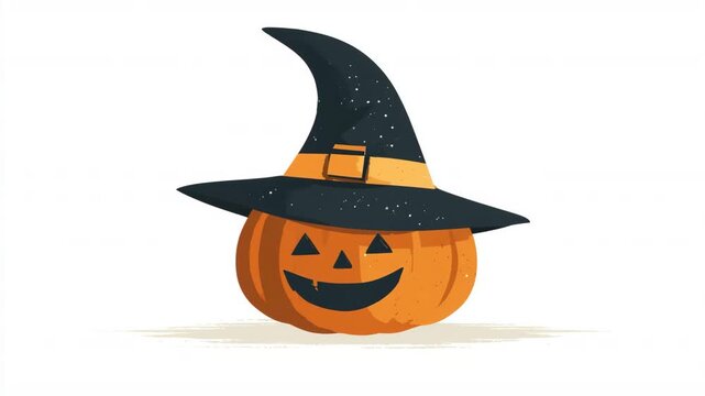 フラットベクターの南瓜と魔女帽子のデザイン