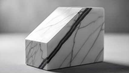 Geometric marble block with shadow elegant minimalist design