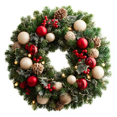 Beautiful Holiday Wreath With Lights and Decorative Elements for Festive Decoration