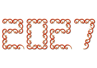 Année 2027 écrite avec des spirales