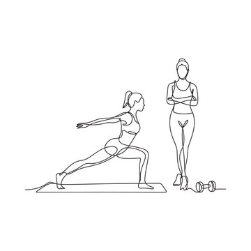 line art women yoga exercise clip art preview