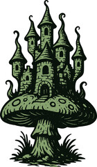 Fairy Castle Mushroom Fantasy Magical Forest