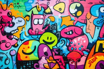 Colorful array of whimsical monsters in chaotic, abstract setting. Each creature is uniquely expressive, creating lively, energetic atmosphere. Neural network AI generated