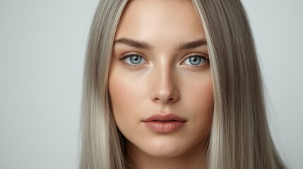 Close-up Portrait of a Beautiful Young Woman with Blonde Hair