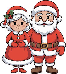 Cute Santa Claus Waving – Christmas Cartoon Illustration