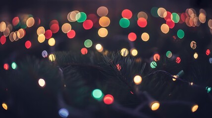Colorful Christmas Bokeh Lights with Soft Festive Glow and Warm Holiday Atmosphere
